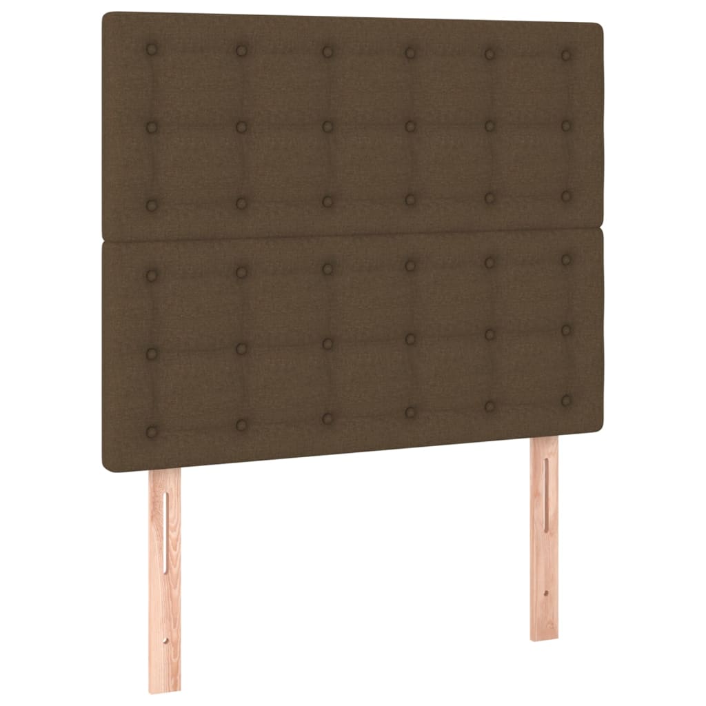 Têtes de lit 2 pcs Marron Foncé 90x5x78/88 cm Tissu