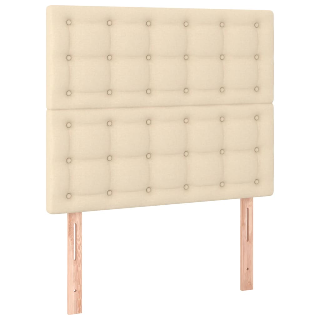 Têtes de lit 2 pcs Crème 90x5x78/88 cm Tissu