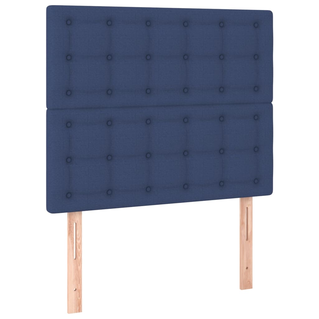 Têtes de lit 2 pcs Bleu 90x5x78/88 cm Tissu