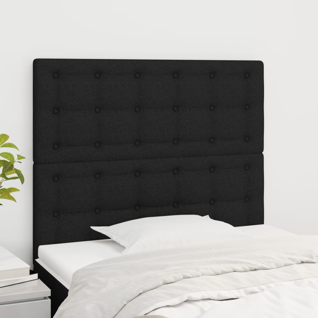 Têtes de lit 2 pcs Noir 100x5x78/88 cm Tissu