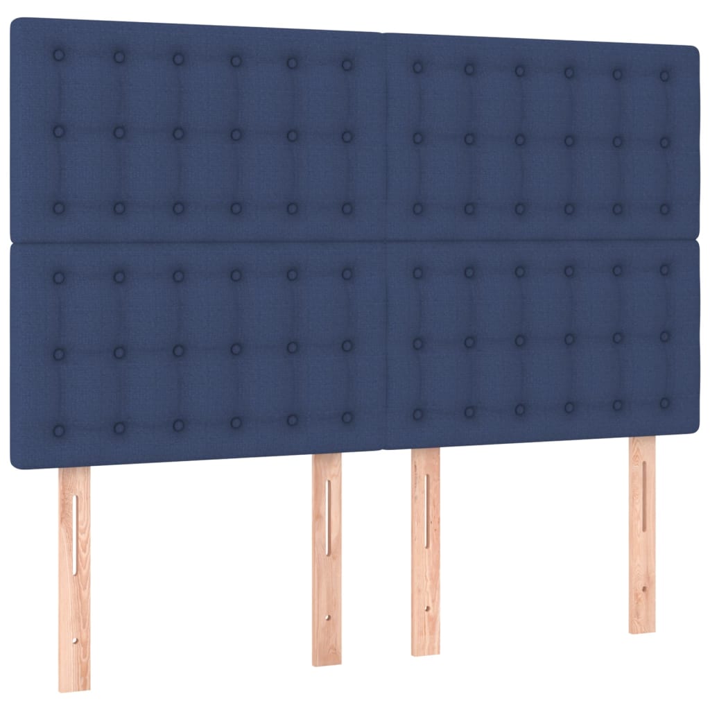 Têtes de lit 4 pcs Bleu 72x5x78/88 cm Tissu