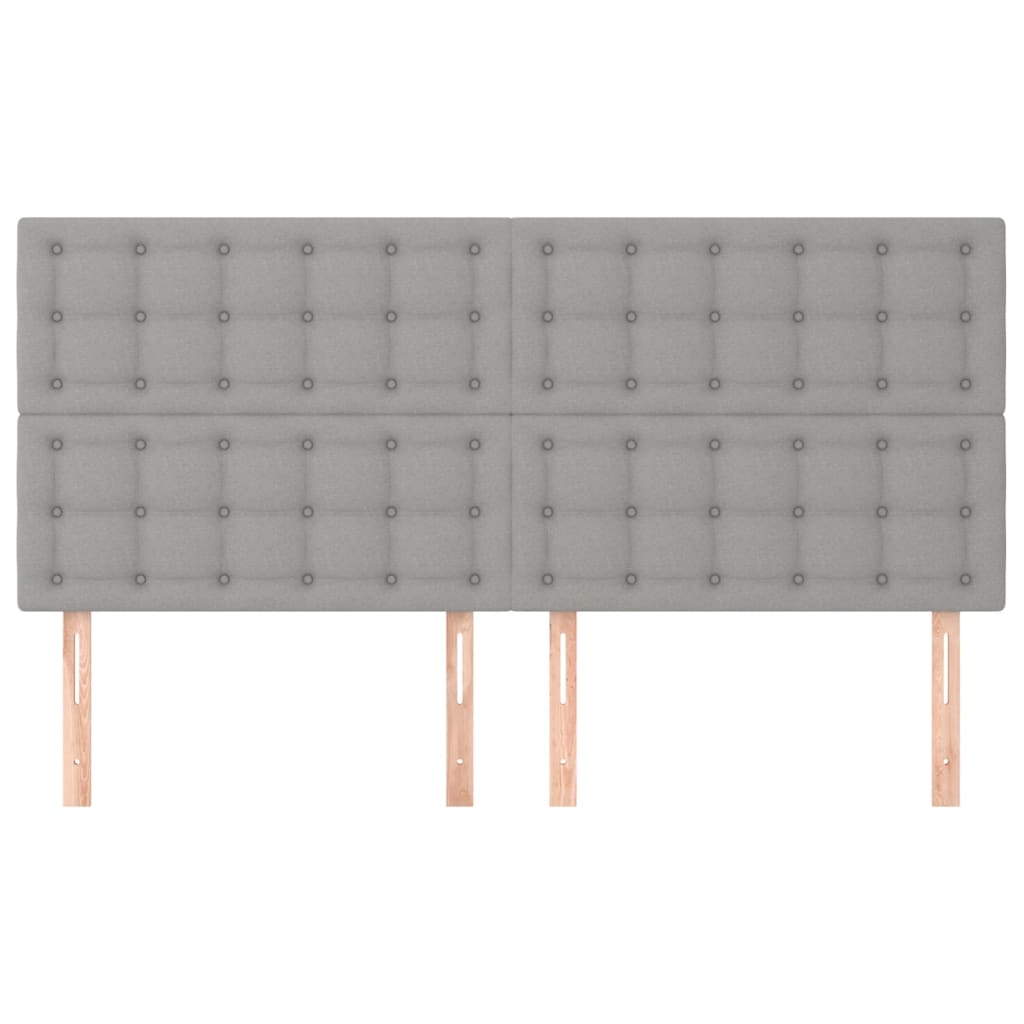 Têtes de lit 4 pcs Gris clair 80x5x78/88 cm Tissu