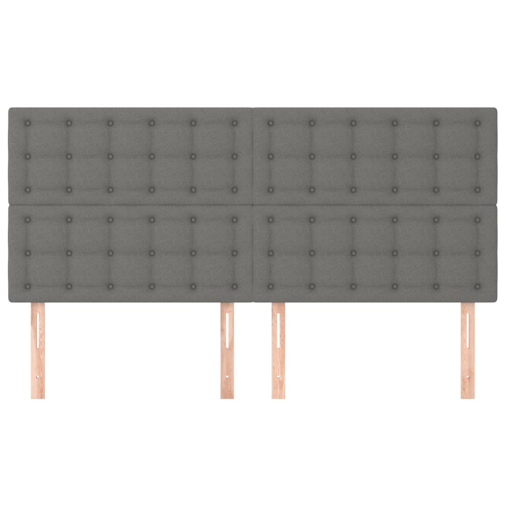 Têtes de lit 4 pcs Gris foncé 80x5x78/88 cm Tissu