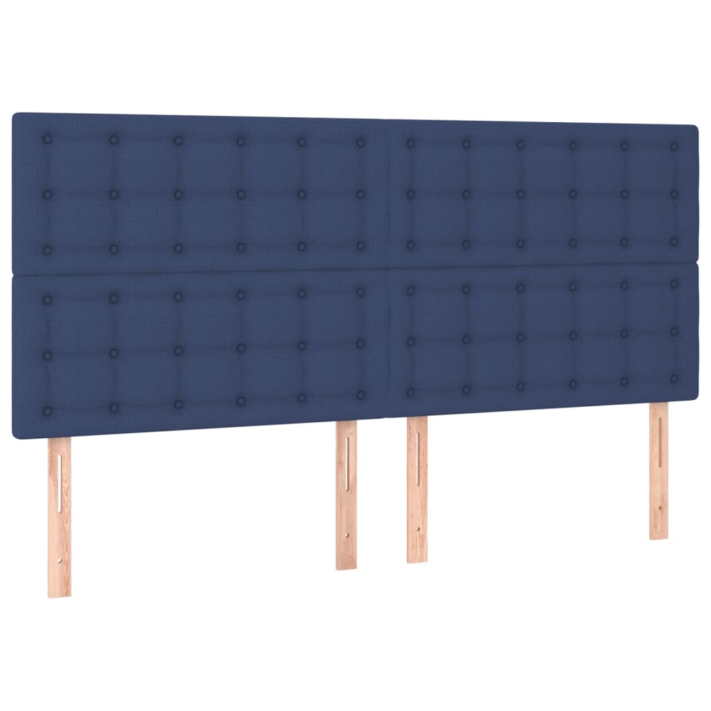 Têtes de lit 4 pcs Bleu 80x5x78/88 cm Tissu