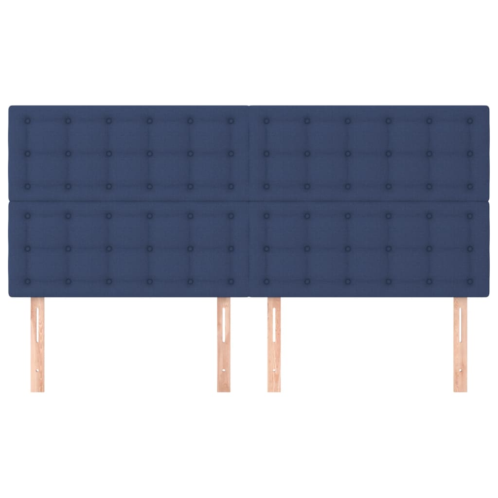 Têtes de lit 4 pcs Bleu 80x5x78/88 cm Tissu