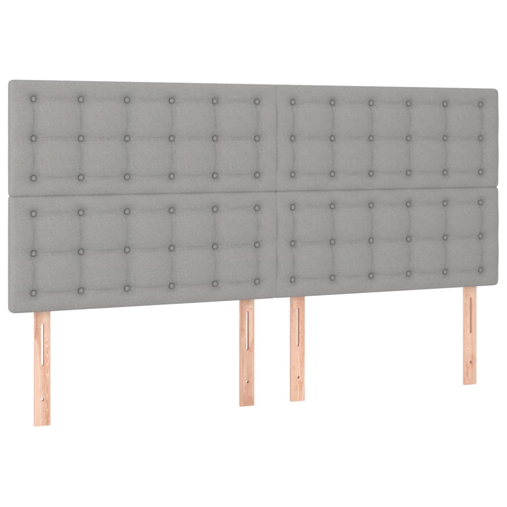 Têtes de lit 4 pcs Gris clair 90x5x78/88 cm Tissu