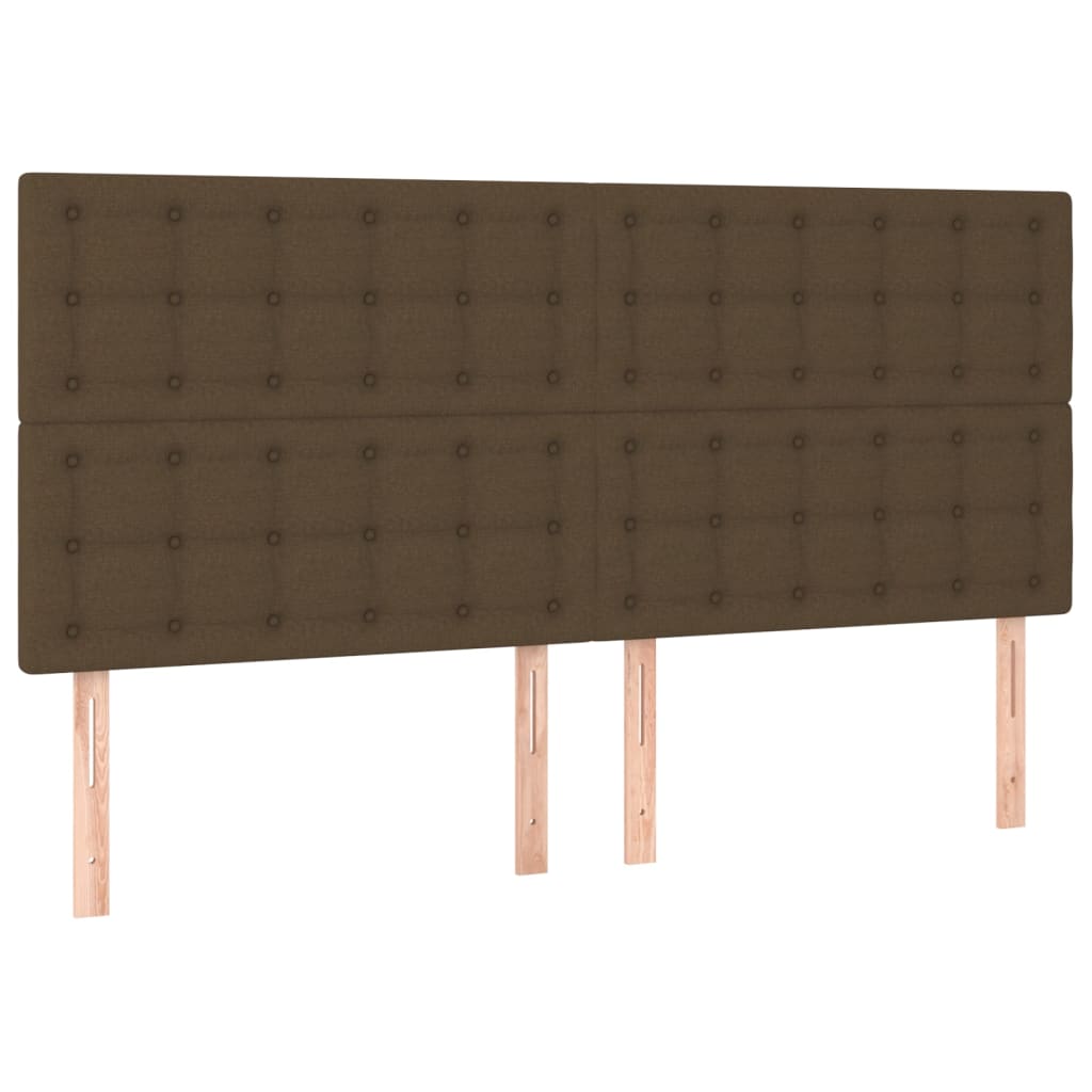 Têtes de lit 4 pcs Marron Foncé 90x5x78/88 cm Tissu