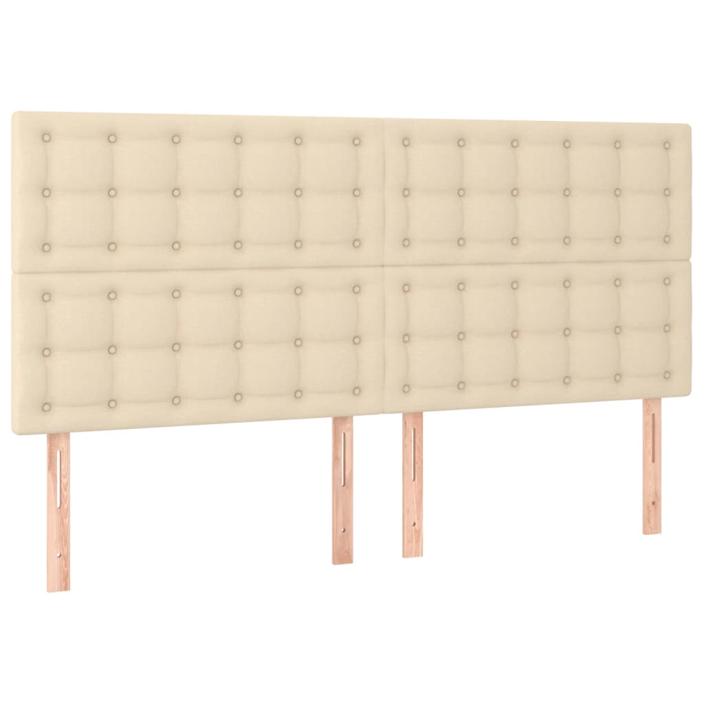 Têtes de lit 4 pcs Crème 90x5x78/88 cm Tissu