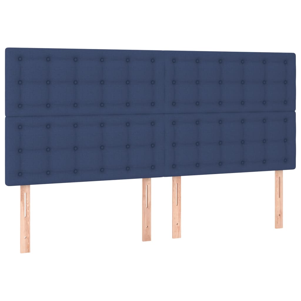 Têtes de lit 4 pcs Bleu 90x5x78/88 cm Tissu