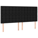 Têtes de lit 4 pcs Noir 100x5x78/88 cm Tissu