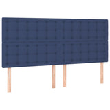 Têtes de lit 4 pcs Bleu 100x5x78/88 cm Tissu