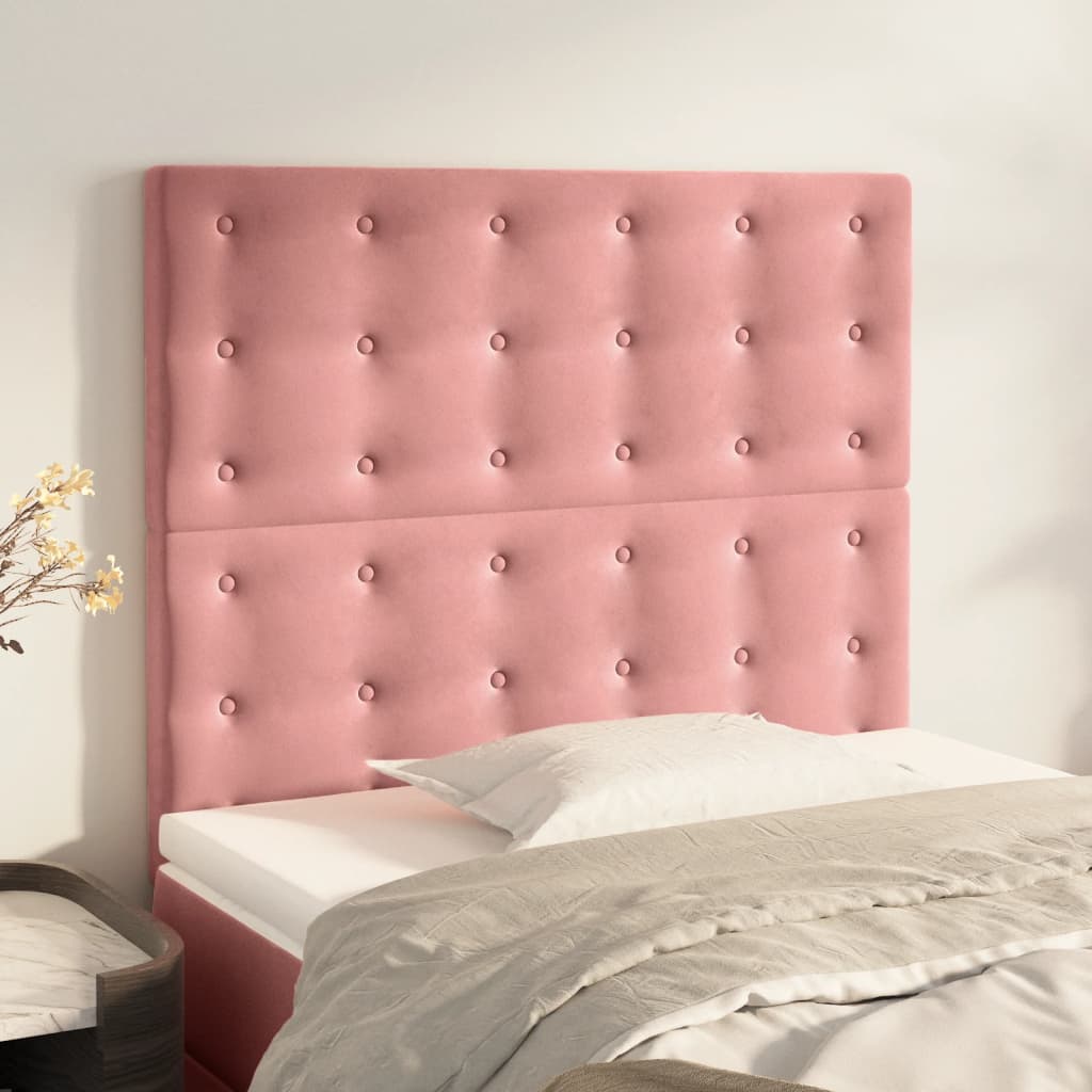 Têtes de lit 2 pcs Rose 80x5x78/88 cm Velours