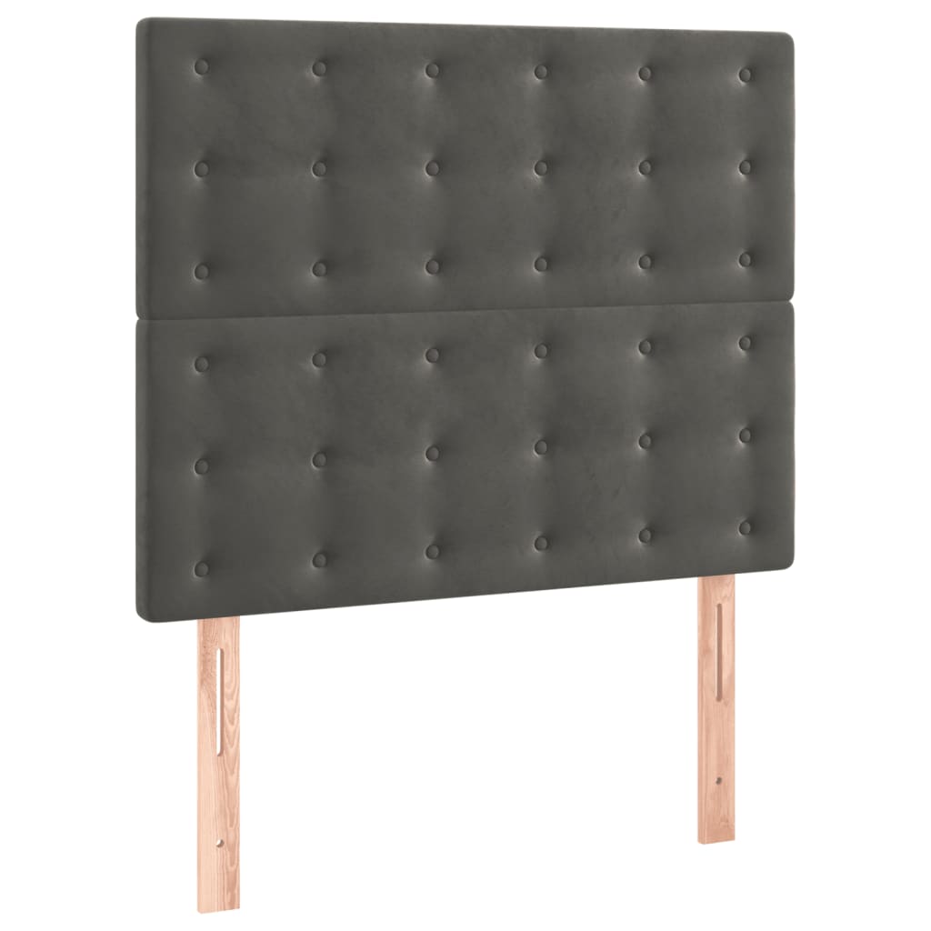 Têtes de lit 2 pcs Gris foncé 90x5x78/88 cm Velours