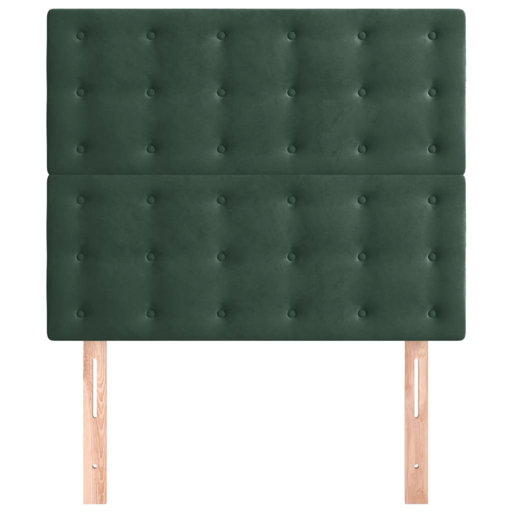 Têtes de lit 2 pcs Vert foncé 90x5x78/88 cm Velours