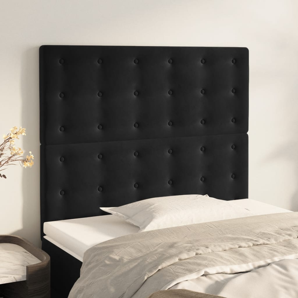 Têtes de lit 2 pcs Noir 100x5x78/88 cm Velours