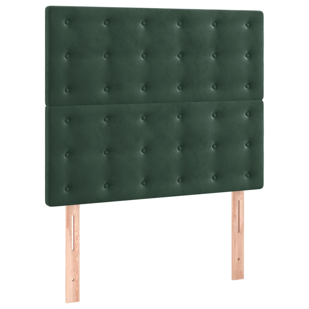 Têtes de lit 2 pcs Vert foncé 100x5x78/88 cm Velours