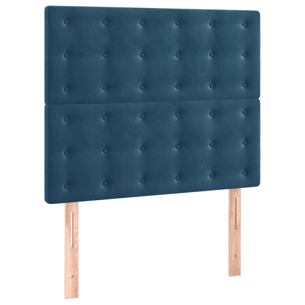 Têtes de lit 2 pcs Bleu foncé 100x5x78/88 cm Velours