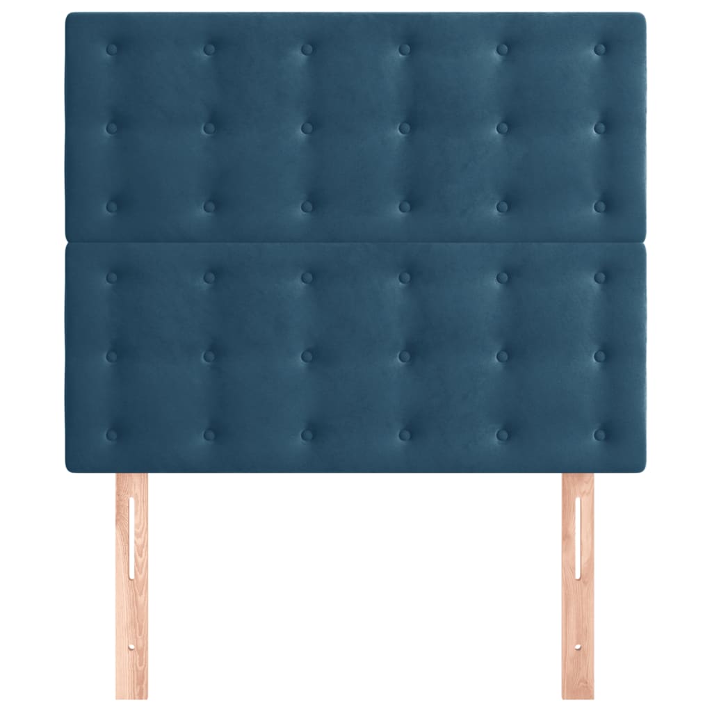 Têtes de lit 2 pcs Bleu foncé 100x5x78/88 cm Velours