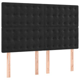 Têtes de lit 4 pcs Noir 72x5x78/88 cm Velours