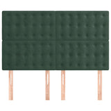 Têtes de lit 4 pcs Vert foncé 72x5x78/88 cm Velours