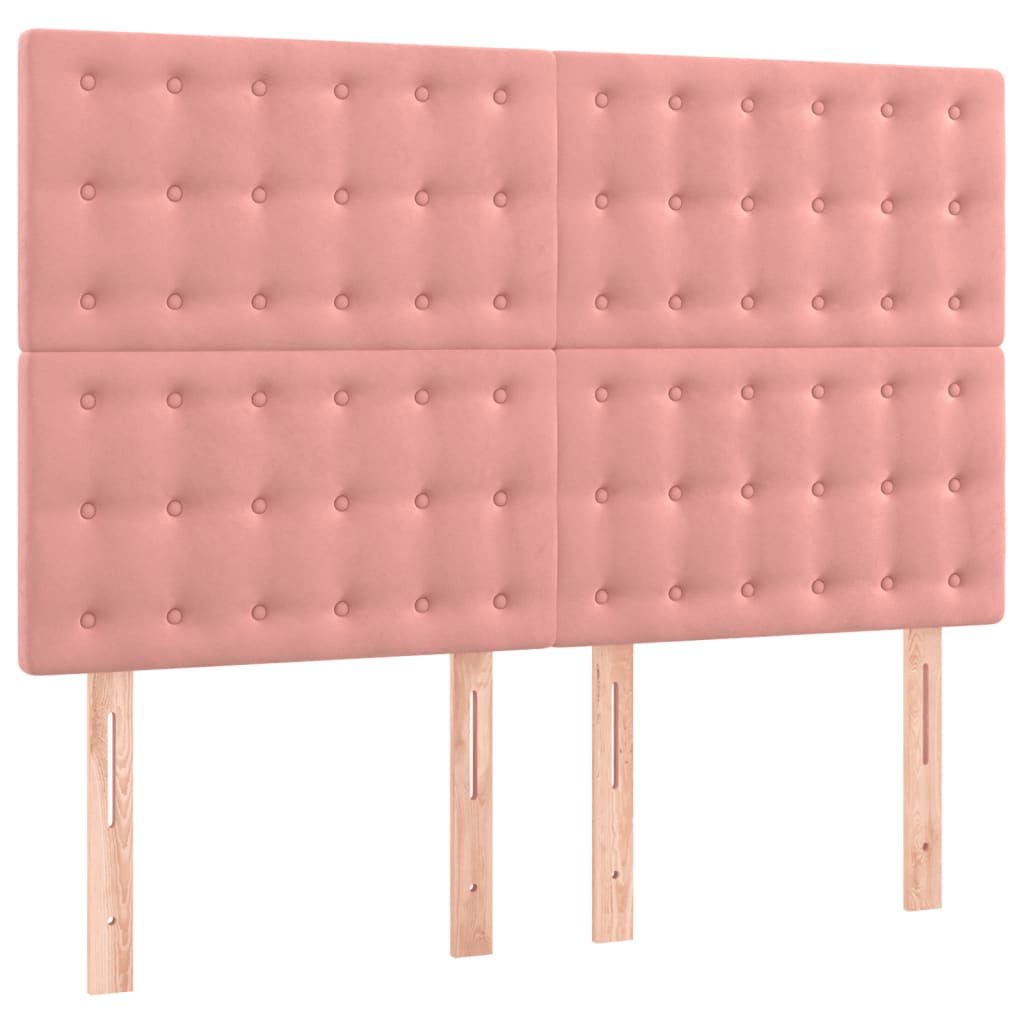 Têtes de lit 4 pcs Rose 72x5x78/88 cm Velours