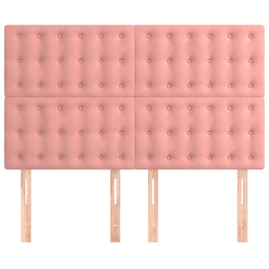 Têtes de lit 4 pcs Rose 72x5x78/88 cm Velours