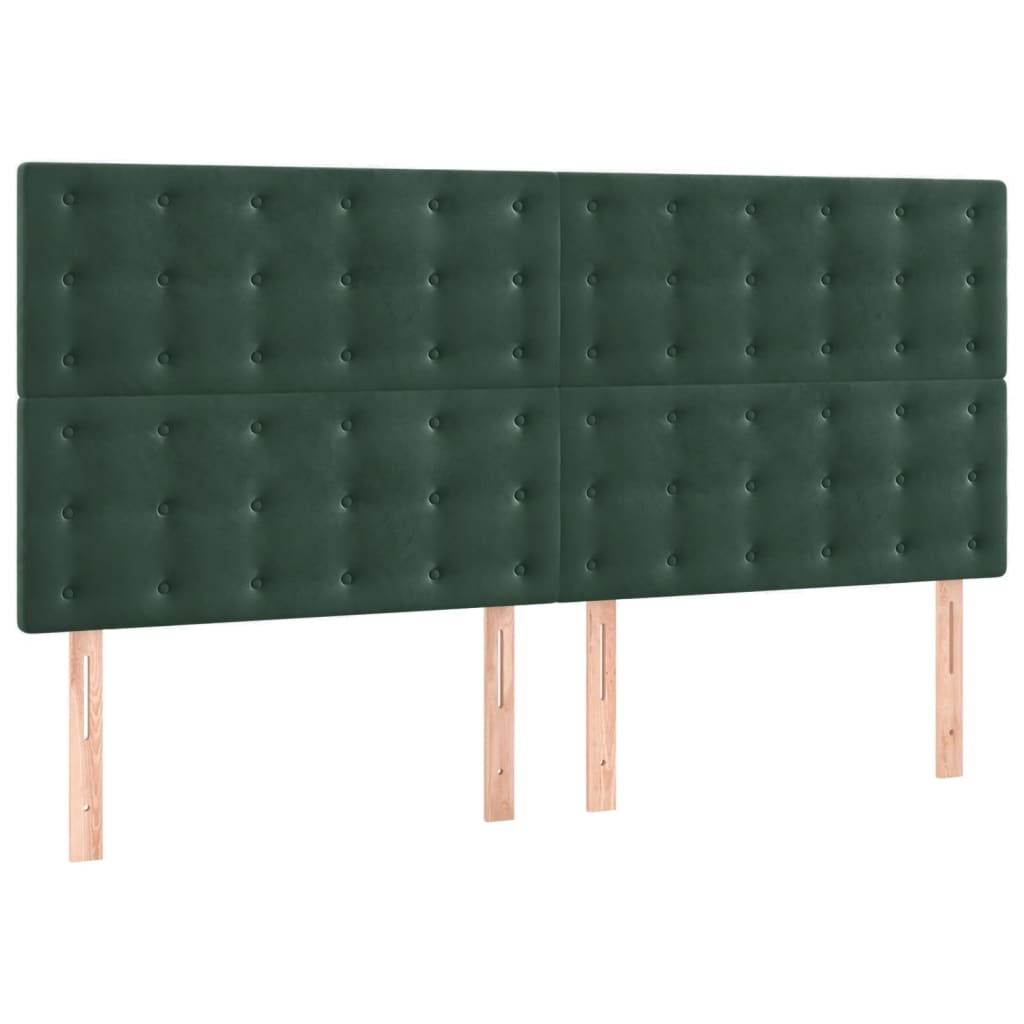 Têtes de lit 4 pcs Vert foncé 90x5x78/88 cm Velours