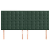 Têtes de lit 4 pcs Vert foncé 90x5x78/88 cm Velours