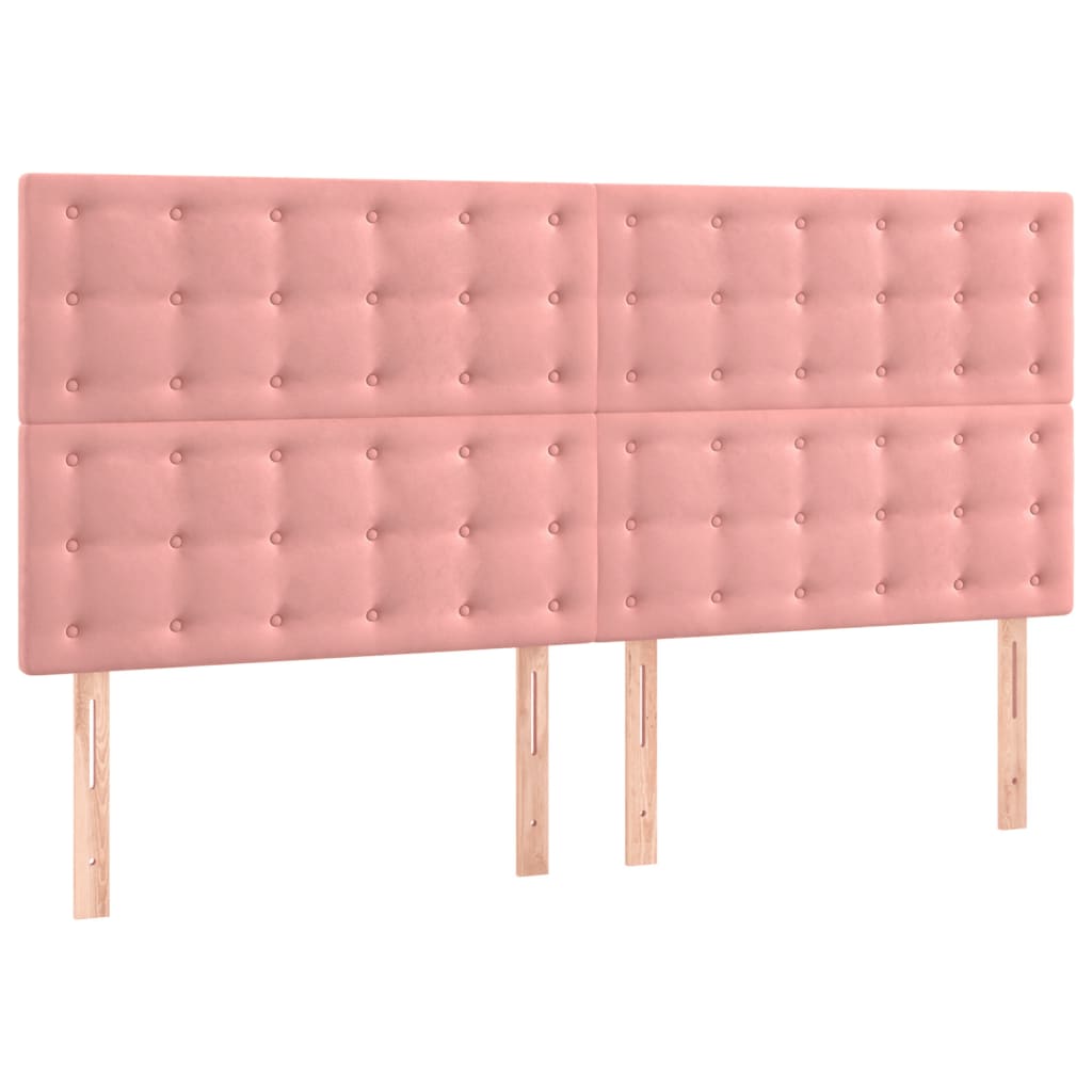 Têtes de lit 4 pcs Rose 100x5x78/88 cm Velours