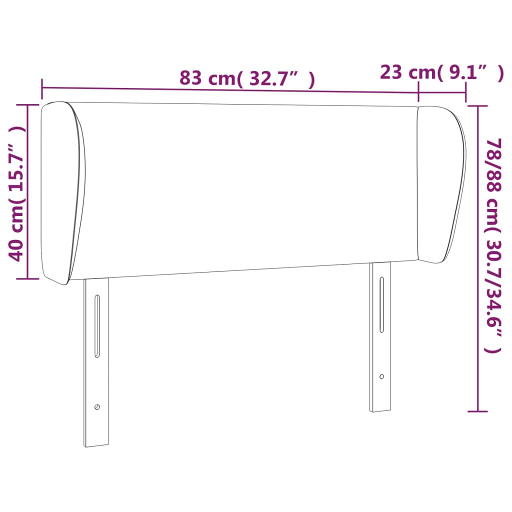 Tête de lit avec oreilles Gris clair 83x23x78/88 cm Tissu