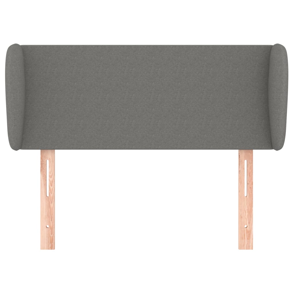 Tête de lit avec oreilles Gris foncé 83x23x78/88 cm Tissu