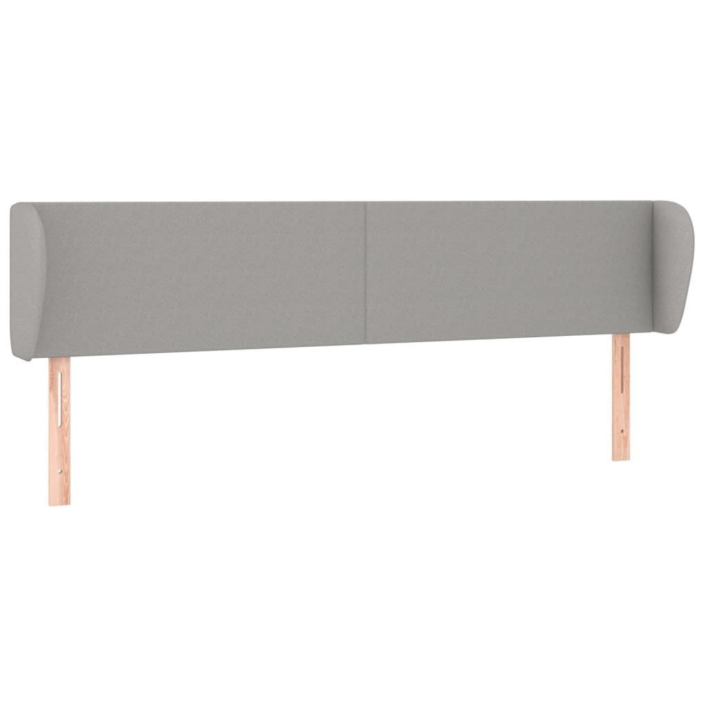 Tête de lit avec oreilles Gris clair 163x23x78/88 cm Tissu