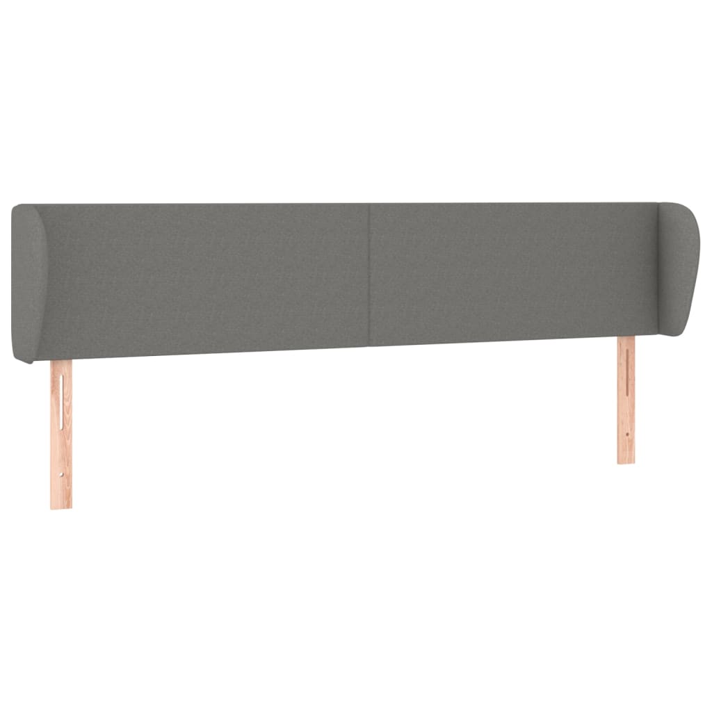 Tête de lit avec oreilles Gris foncé 163x23x78/88 cm Tissu