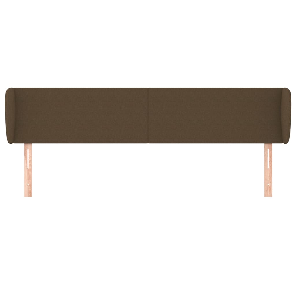 Tête de lit avec oreilles Marron foncé 163x23x78/88 cm Tissu