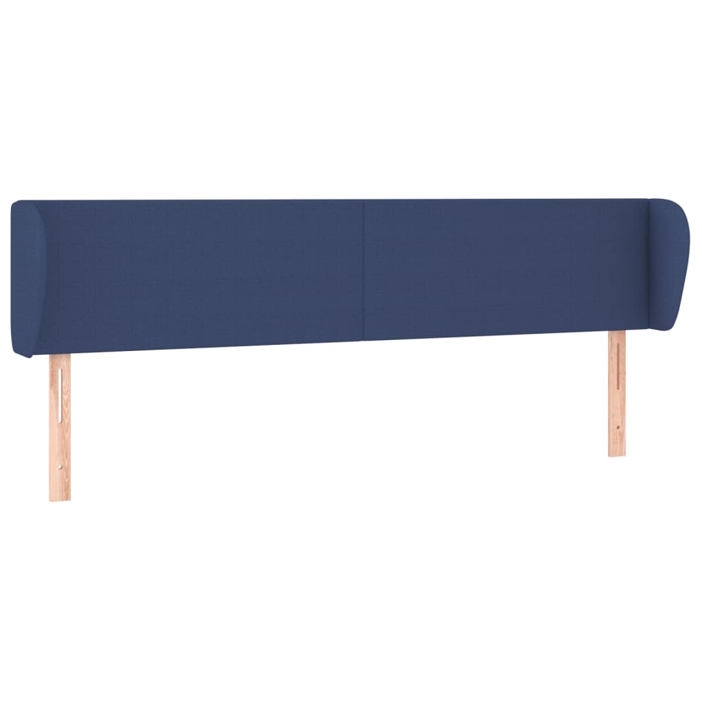 Tête de lit avec oreilles Bleu 163x23x78/88 cm Tissu