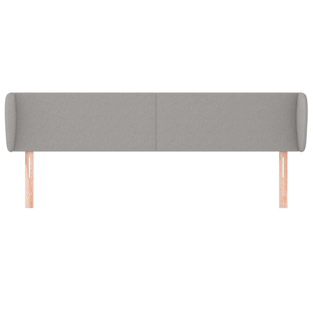 Tête de lit avec oreilles Gris clair 203x23x78/88 cm Tissu