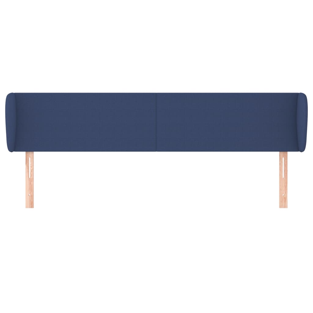 Tête de lit avec oreilles Bleu 203x23x78/88 cm Tissu