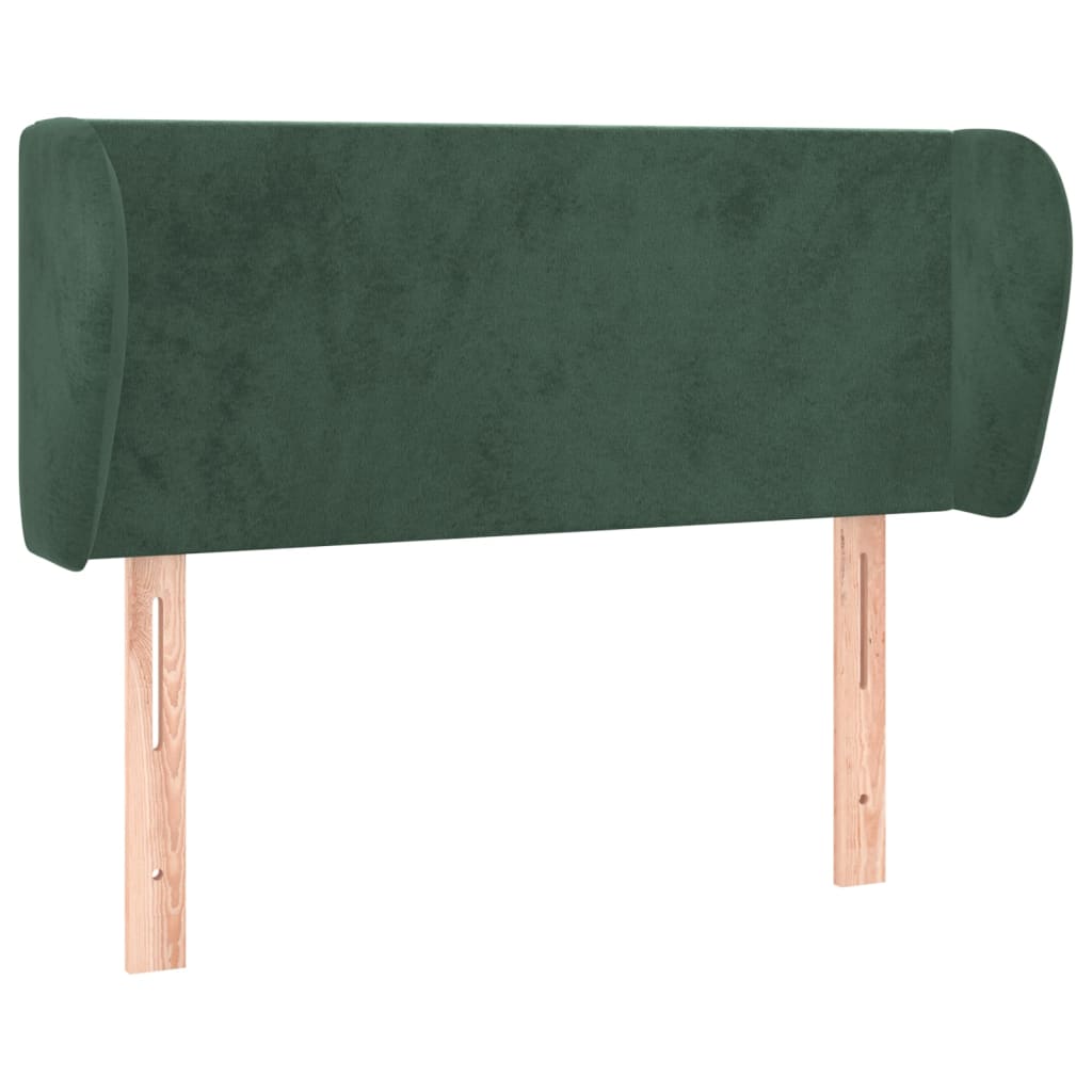 Tête de lit avec oreilles Vert foncé 83x23x78/88 cm Velours