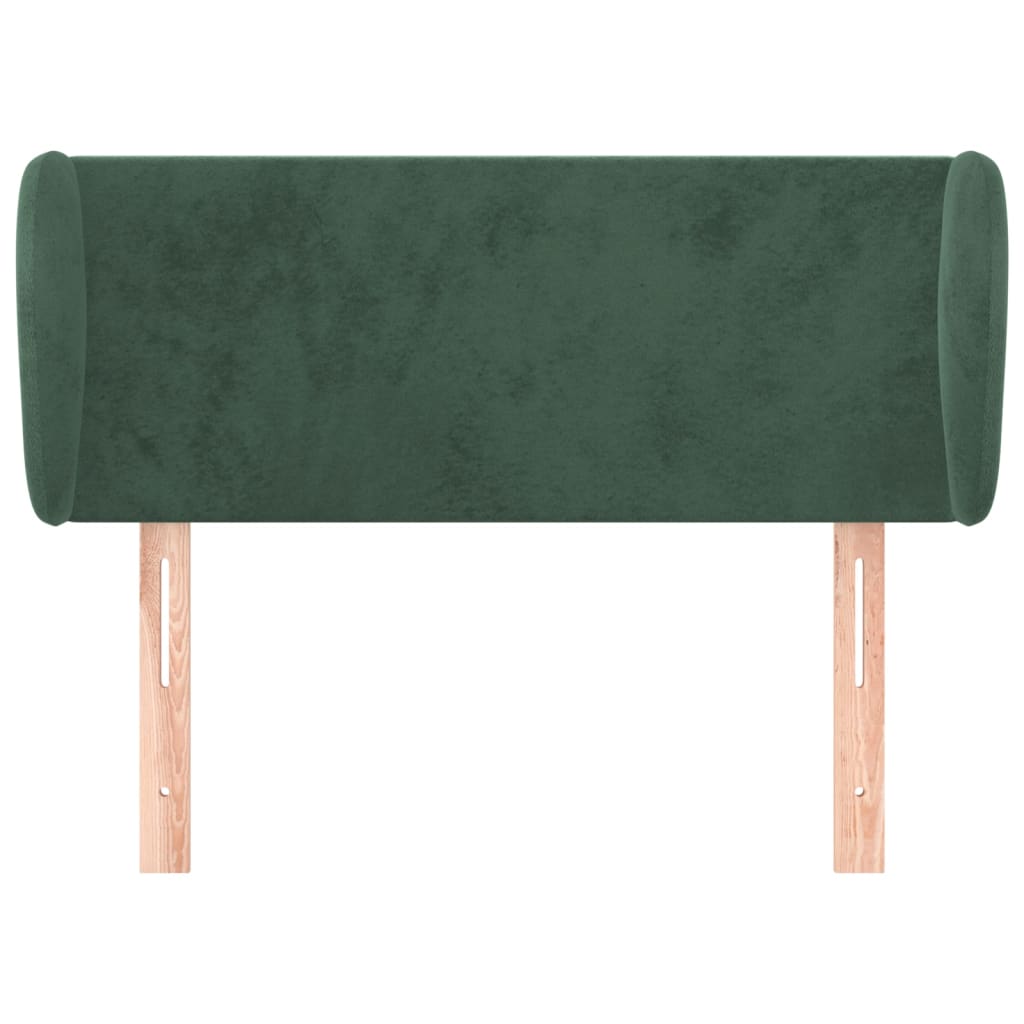 Tête de lit avec oreilles Vert foncé 83x23x78/88 cm Velours