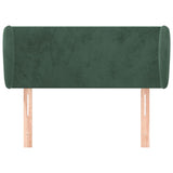 Tête de lit avec oreilles Vert foncé 83x23x78/88 cm Velours