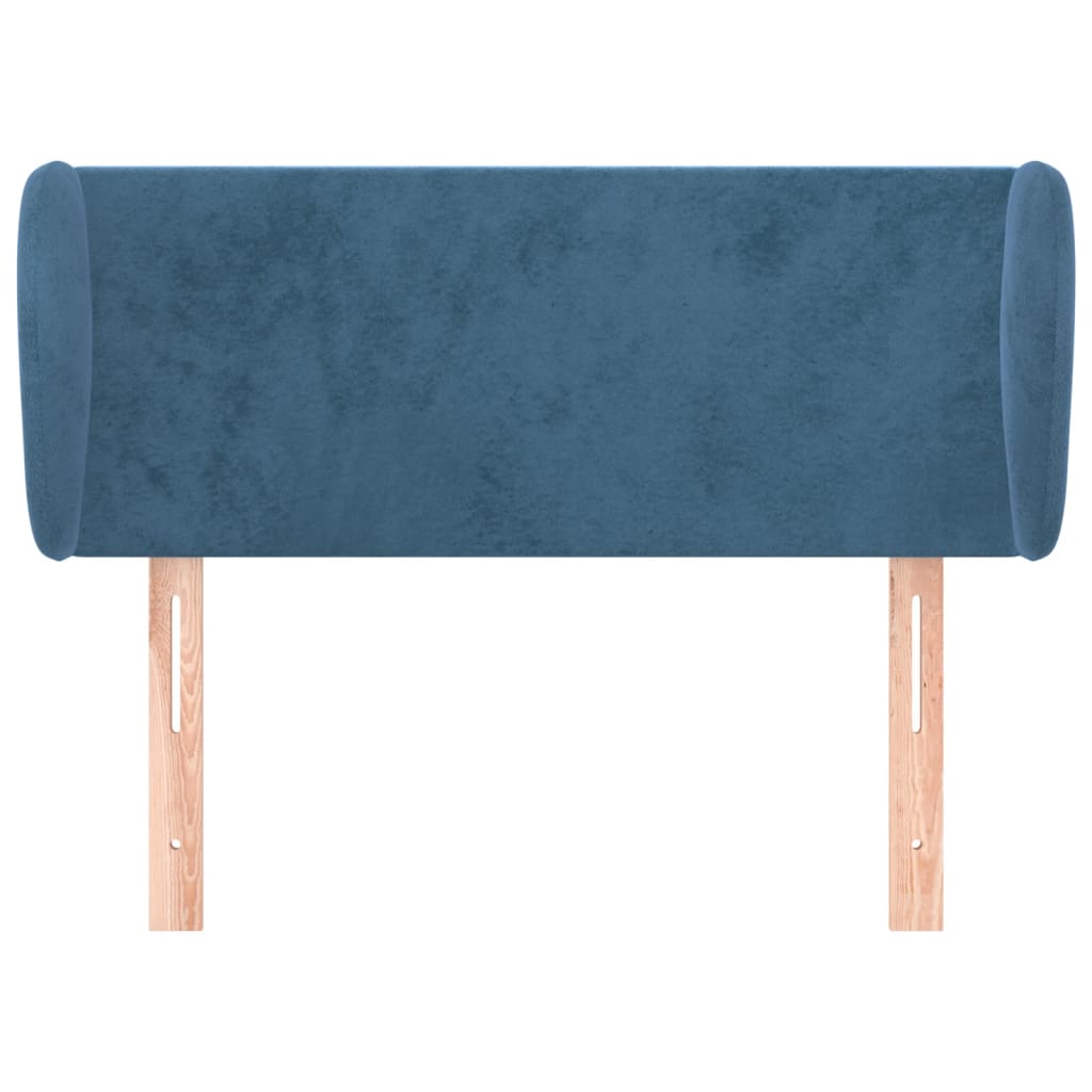 Tête de lit avec oreilles Bleu foncé 83x23x78/88 cm Velours