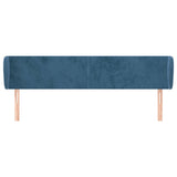 Tête de lit avec oreilles Bleu foncé 203x23x78/88 cm Velours