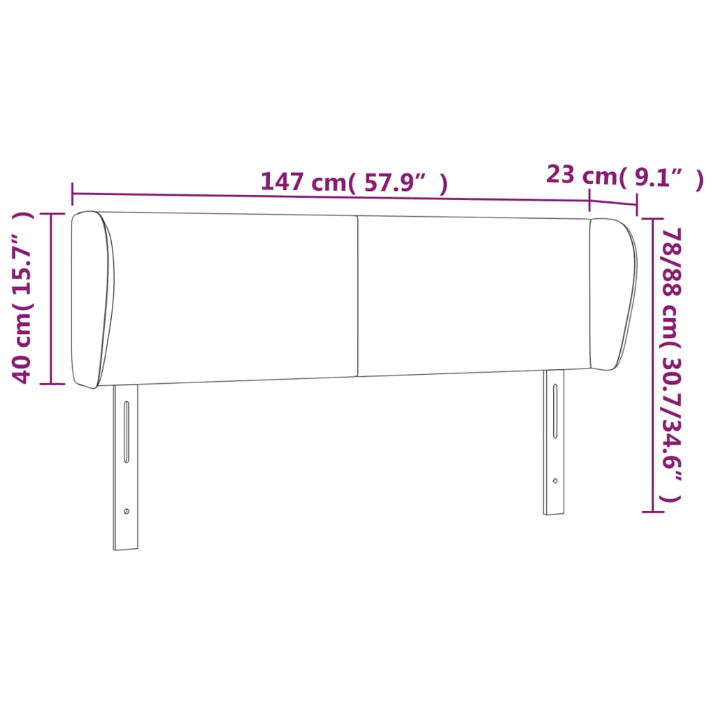 Tête de lit avec oreilles Blanc 147x23x78/88 cm Similicuir