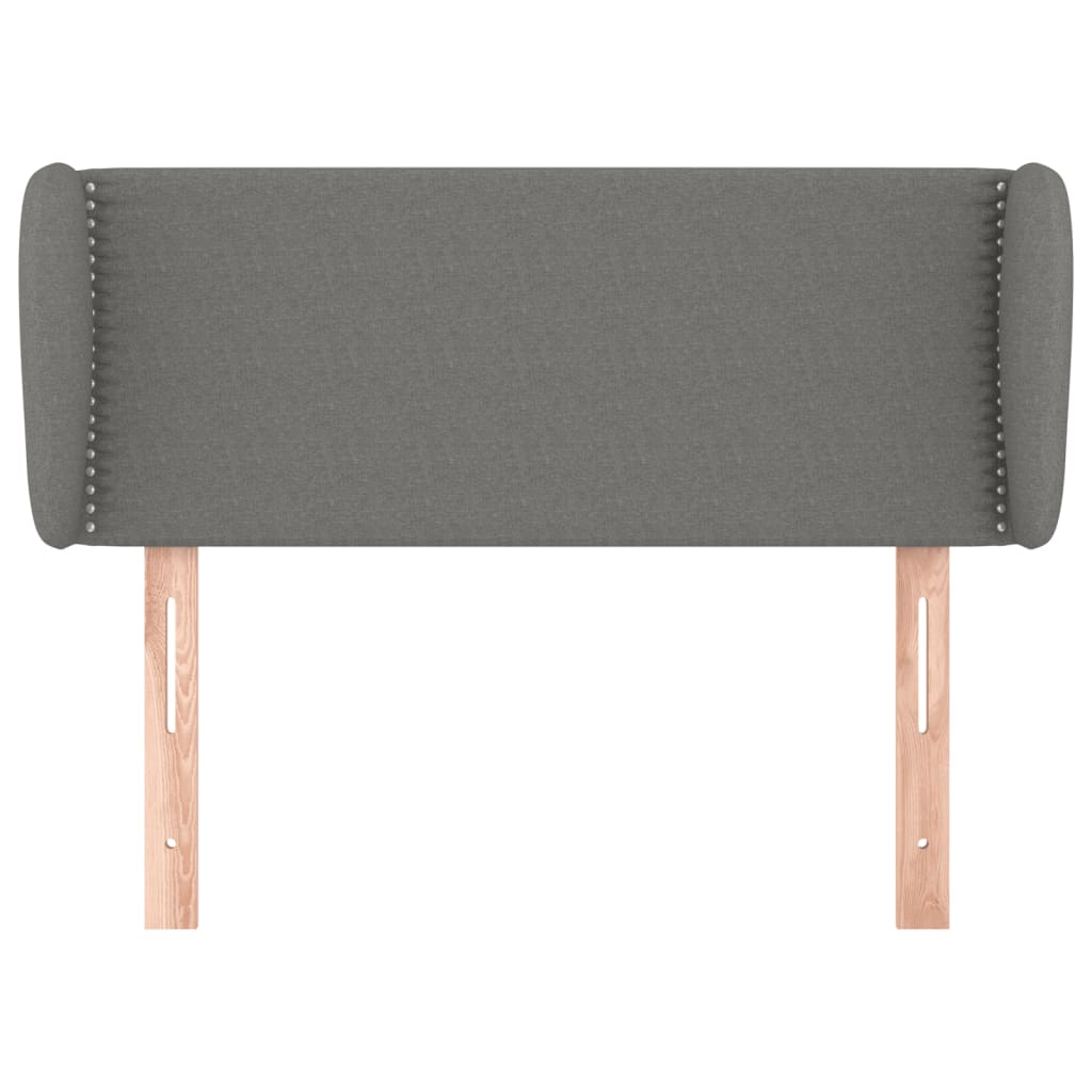 Tête de lit avec oreilles Gris foncé 83x23x78/88 cm Tissu