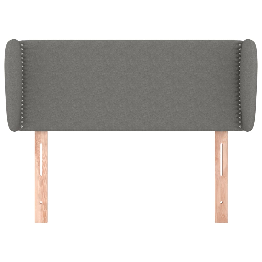 Tête de lit avec oreilles Gris foncé 93x23x78/88 cm Tissu