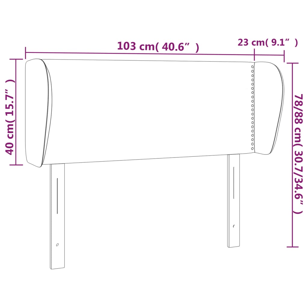 Tête de lit avec oreilles Crème 103x23x78/88 cm Tissu