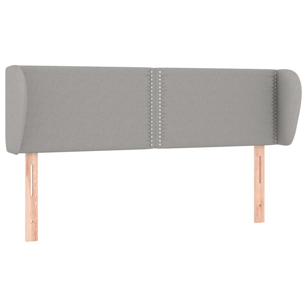 Tête de lit avec oreilles Gris clair 147x23x78/88 cm Tissu