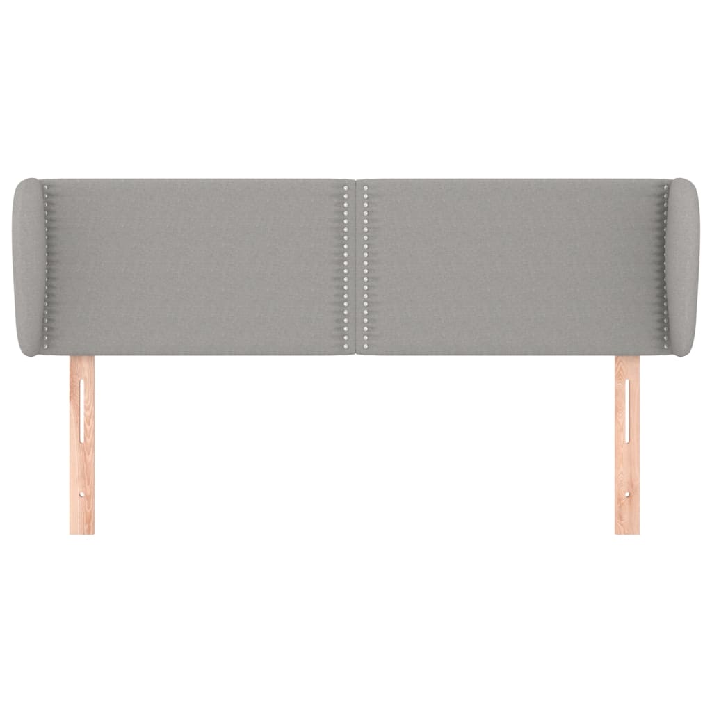 Tête de lit avec oreilles Gris clair 147x23x78/88 cm Tissu