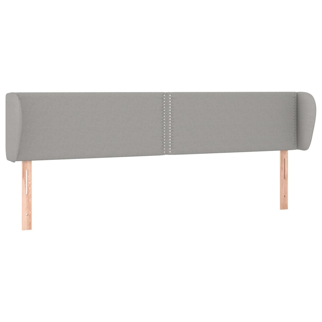 Tête de lit avec oreilles Gris clair 163x23x78/88 cm Tissu