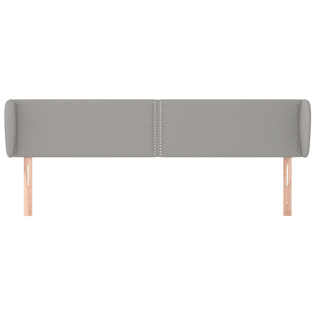 Tête de lit avec oreilles Gris clair 163x23x78/88 cm Tissu